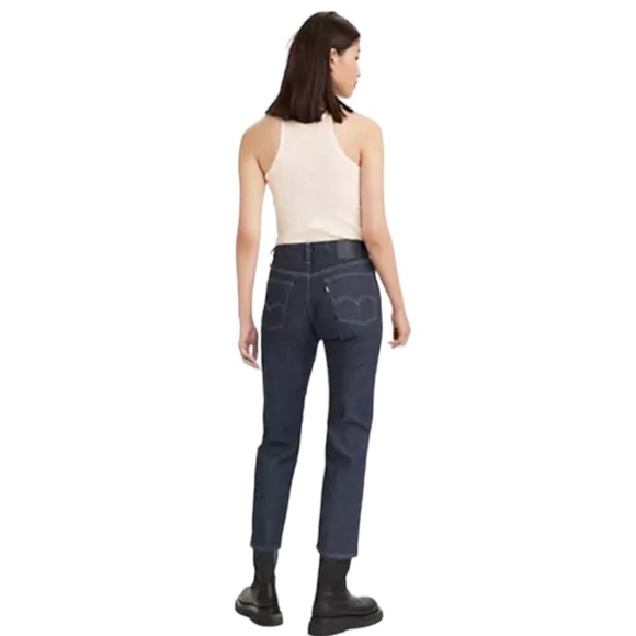 Levi's Made & Crafted 501 Original Cropped Women’s Jeans in Raw Indigo Dark Wash - Picture 4 of 12